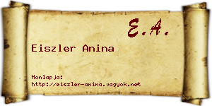 Eiszler Anina névjegykártya